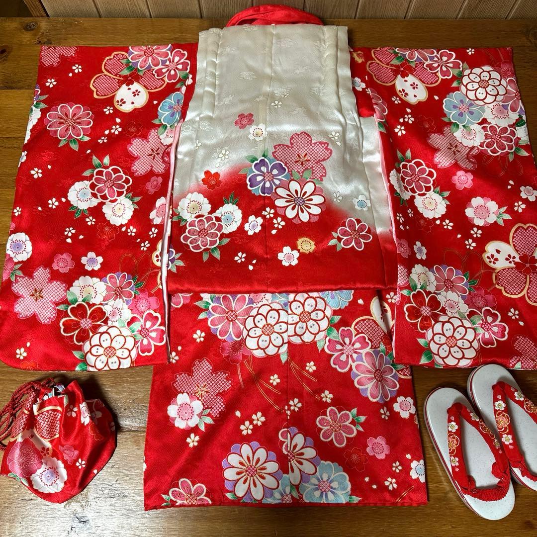 美品♡七五三 着物セット3歳 絹100％ 正絹 京都花ひめブランド フルセット