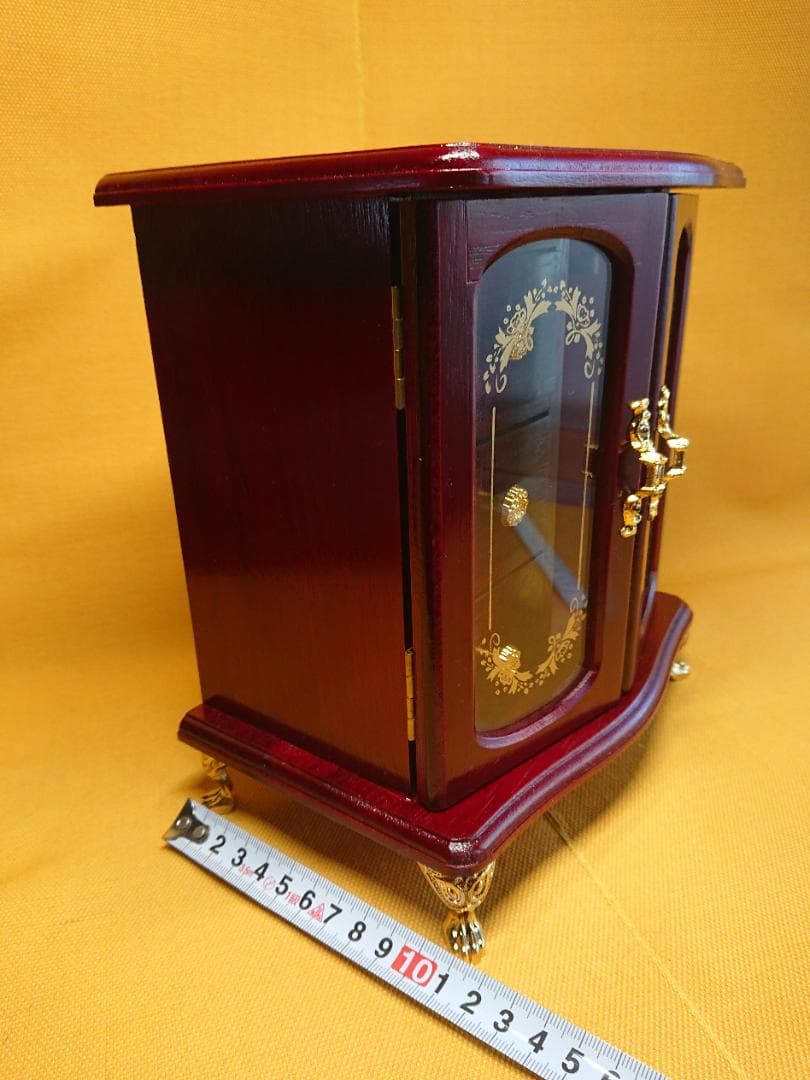 【美品】ジュエリーボックス　小型　木製　置物　インテリア　工芸品　A1747