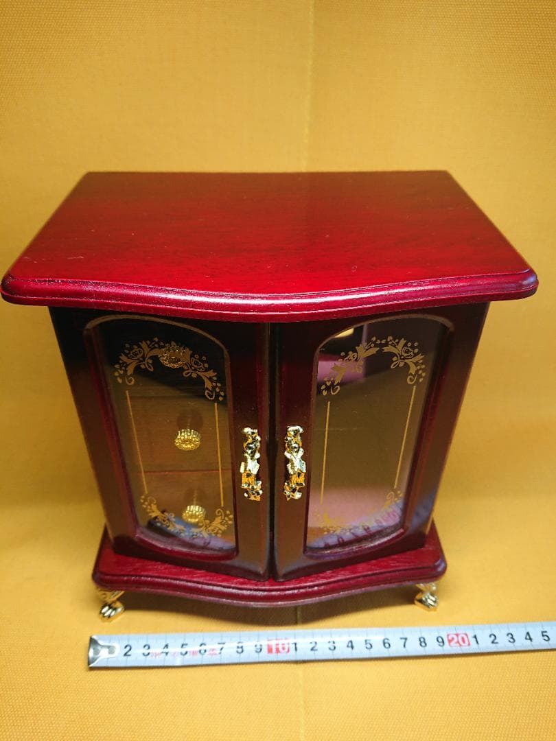 【美品】ジュエリーボックス　小型　木製　置物　インテリア　工芸品　A1747