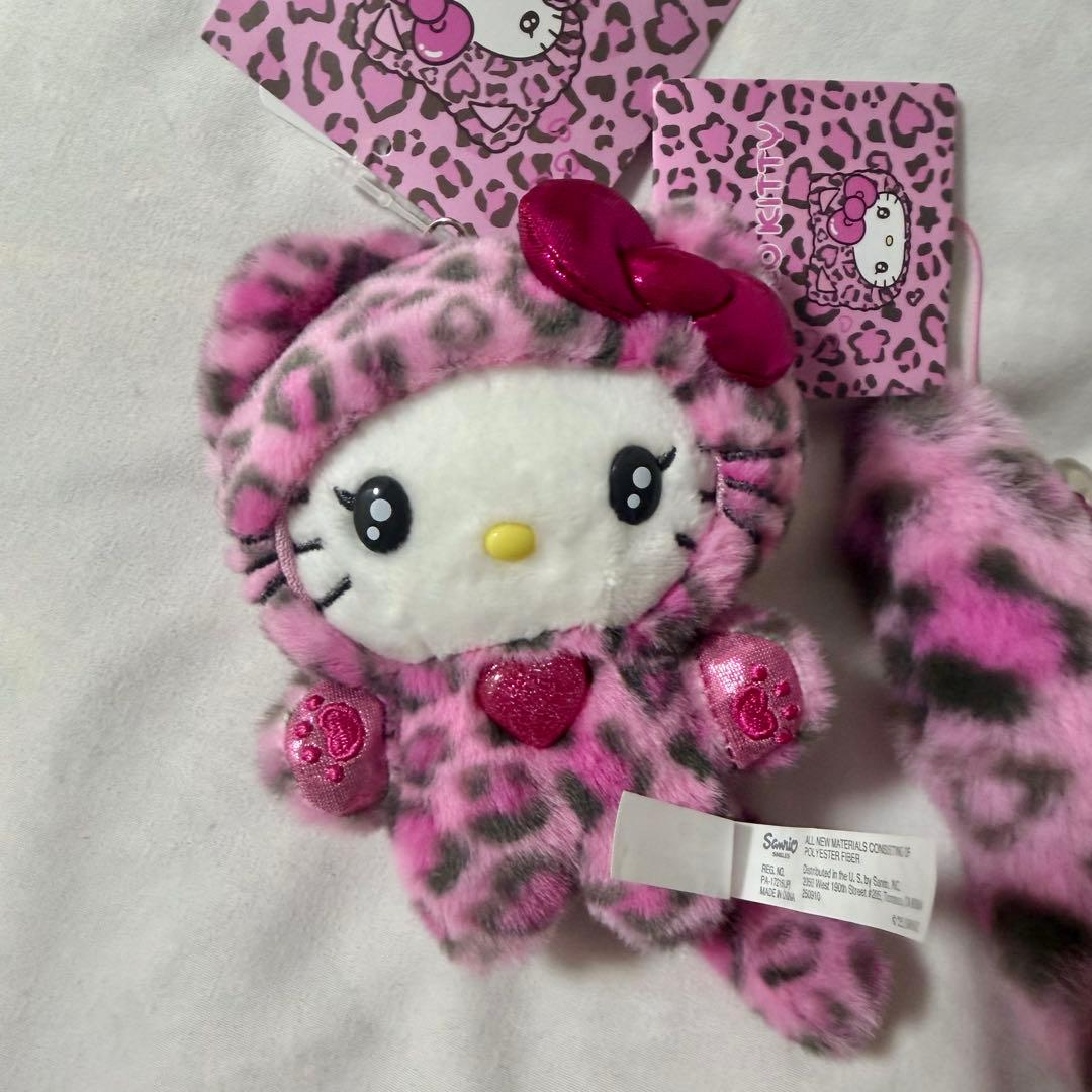 サンリオ　ギャルネコ　マスコットホルダー キティヒョウ柄 ピンク