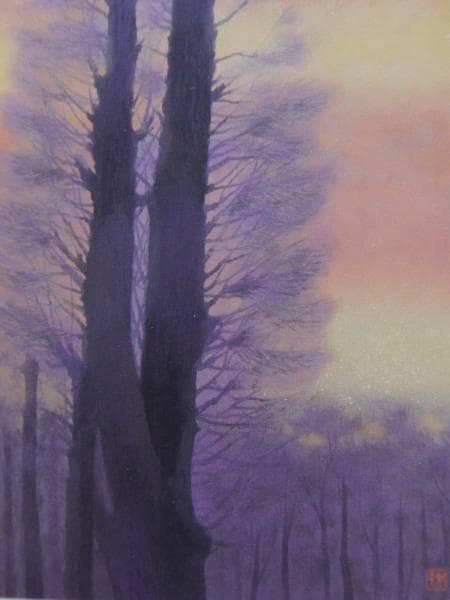 東山魁夷、夕紅、希少な額装用画集より、高級額装付、状態良好