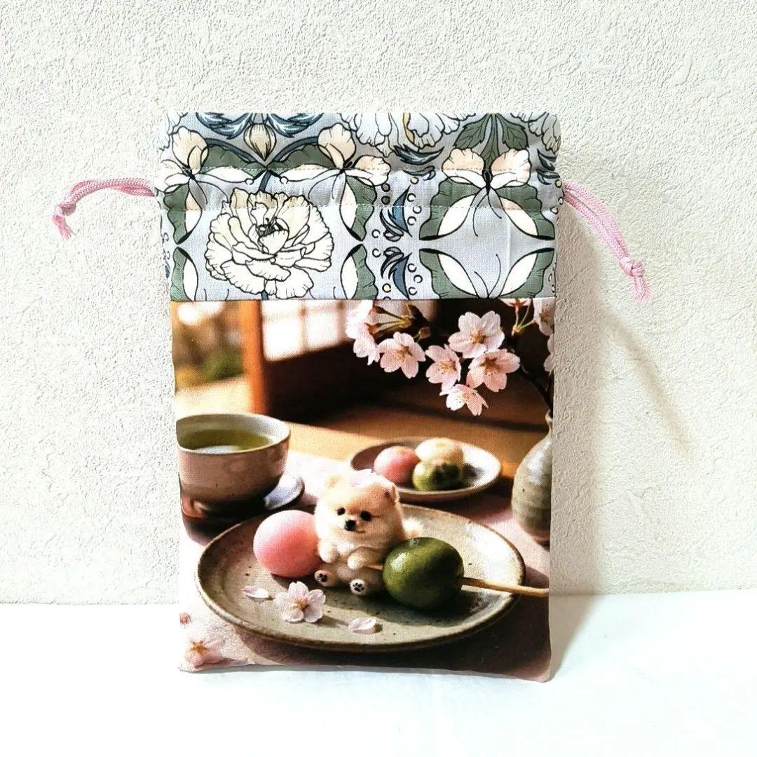 Yourelia様】ハンドメイドオーダー★犬★フリル巾着&ハンカチ&ポーチ　6点