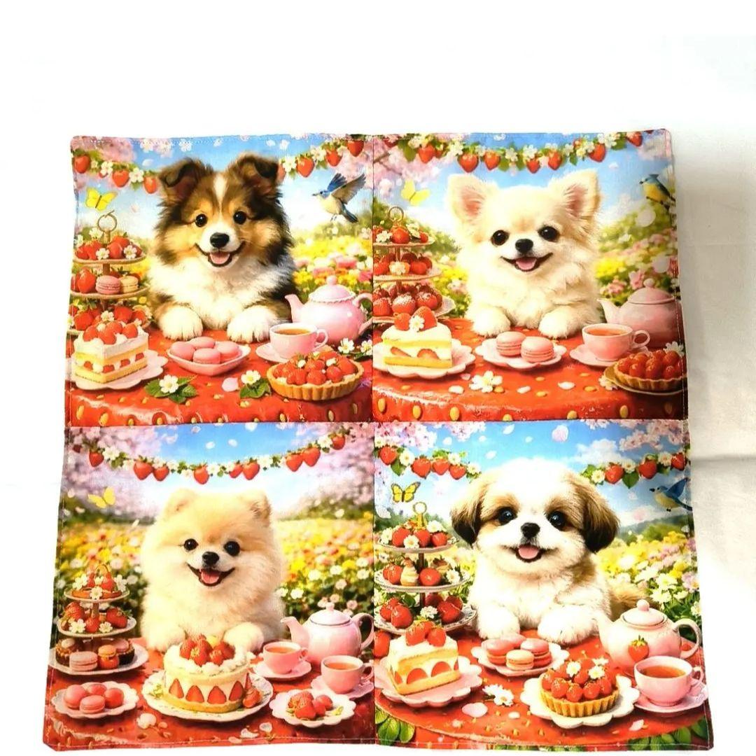 Yourelia様】ハンドメイドオーダー★犬★フリル巾着&ハンカチ&ポーチ　6点