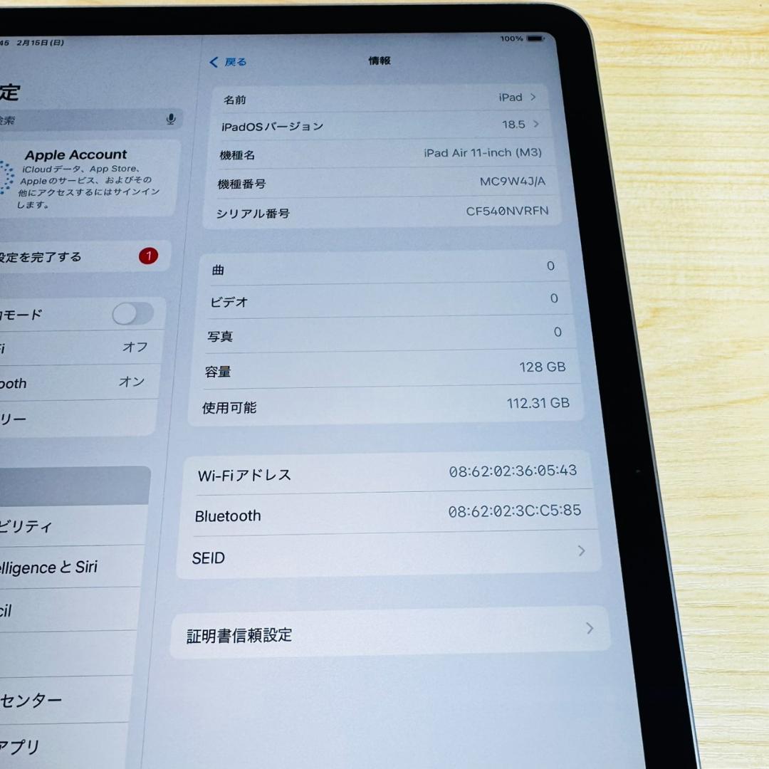 P100 未使用に近い iPad Air M3 128GB おまけ付き