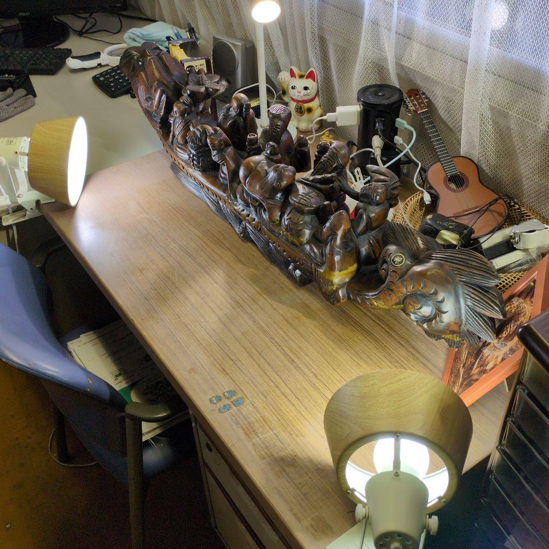 木製彫刻船 キャラクター装飾