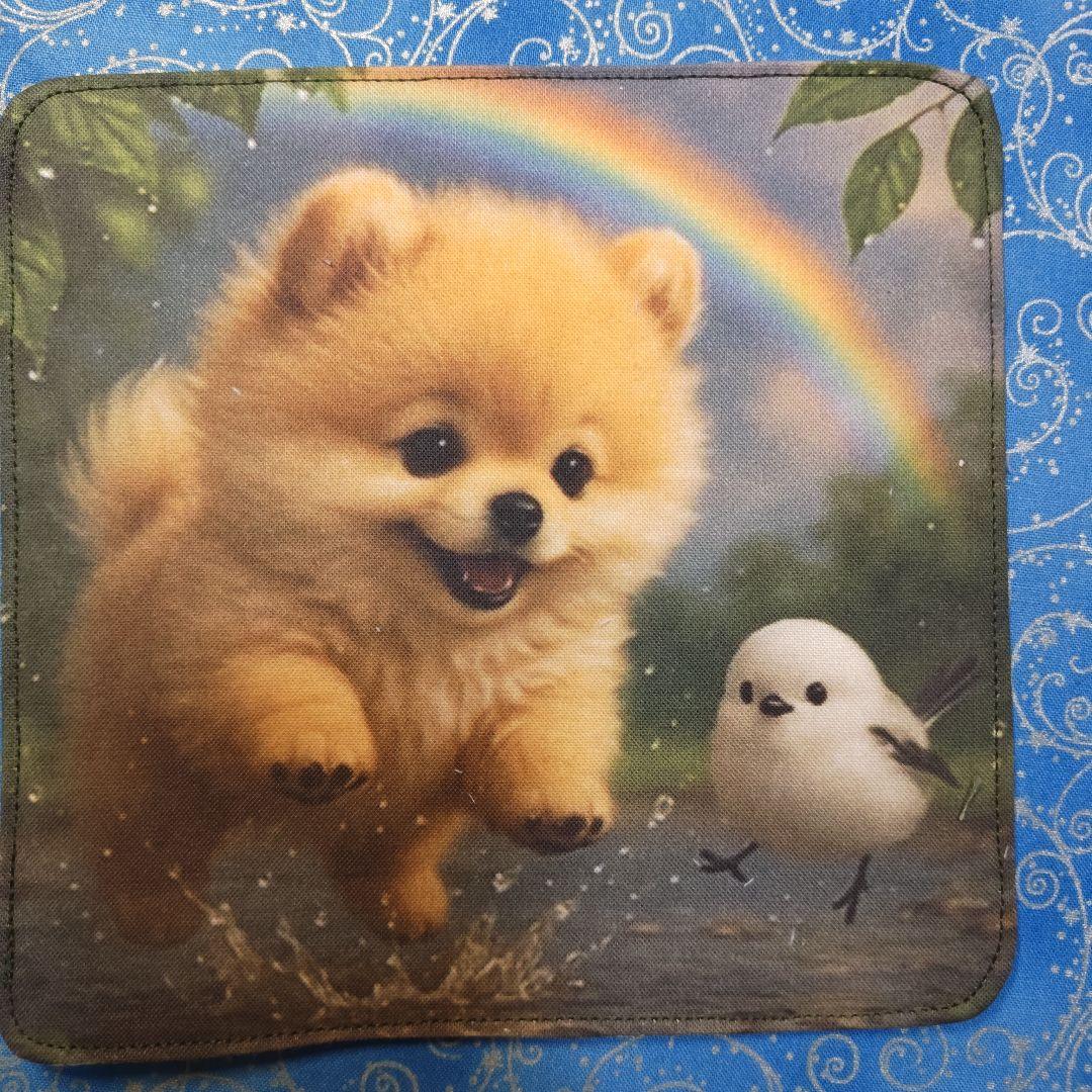 ご確認用　yourelia 4重ハンカチ　ポメラニアンちゃん柄　18