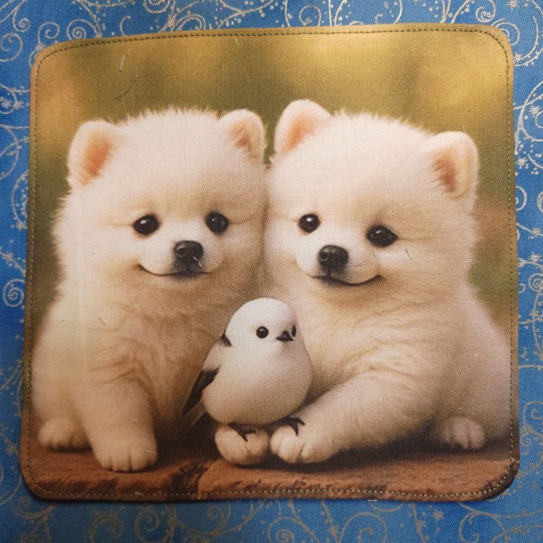 ご確認用　yourelia 4重ハンカチ　ポメラニアンちゃん柄　18