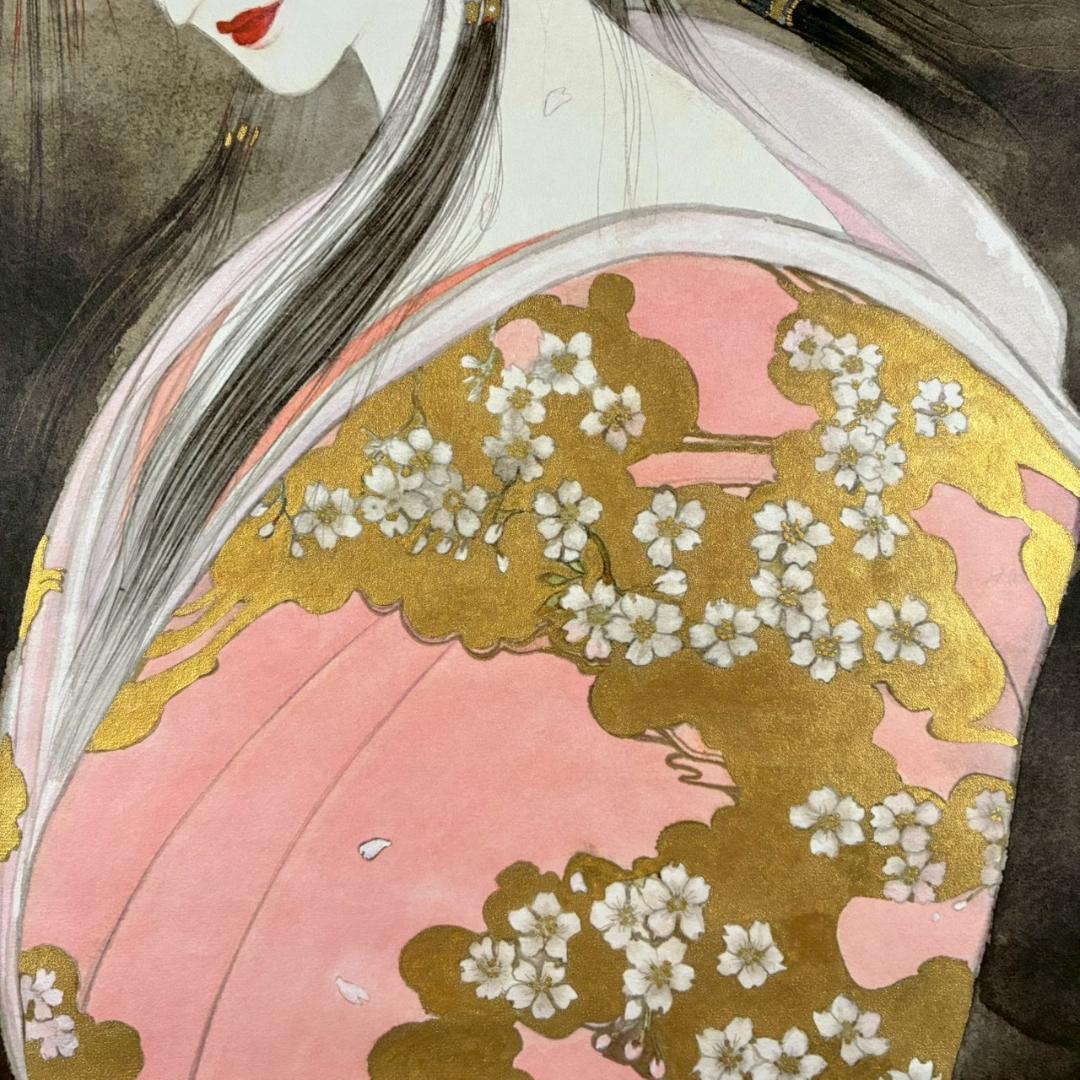 美品 天野喜孝「桜姫～掛け軸～」ジクレ 直筆サイン入 作品保証書有 FF