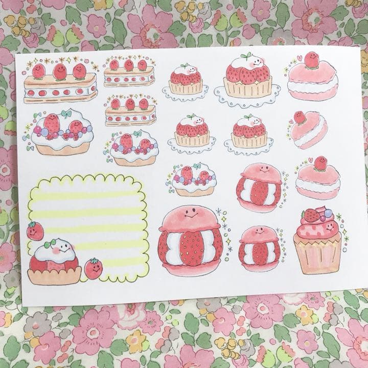いちごスイーツ♡確認用440円♡手描き フレークシール