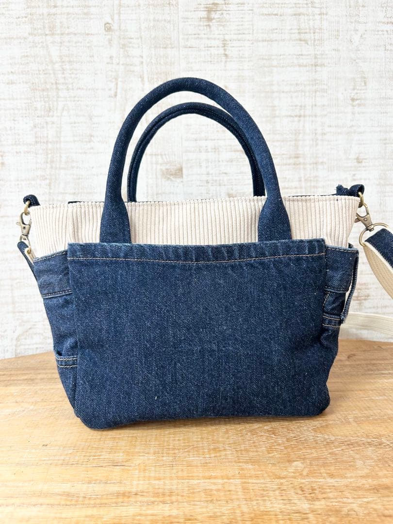 2way 全面ポケットトート　ファスナー付き