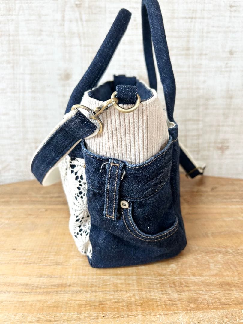 2way 全面ポケットトート　ファスナー付き