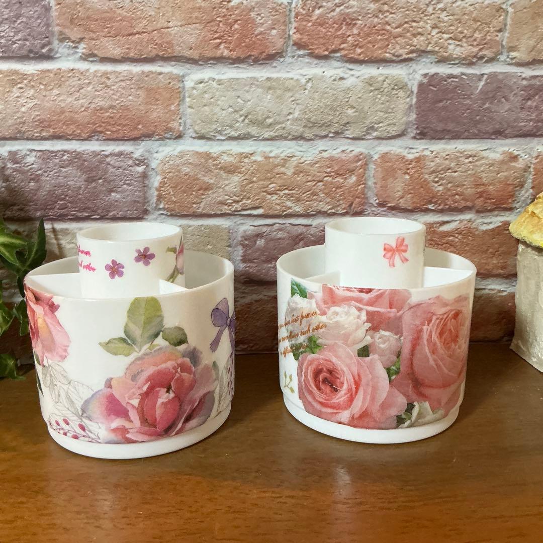 デコパージュ　ハンドメイド　リメイク鉢×6個　ペン立て×6個