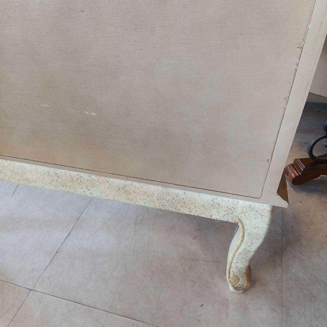 4段チェスト シャビーシック 　アンティーク塗装 ネコ脚【中古美品】