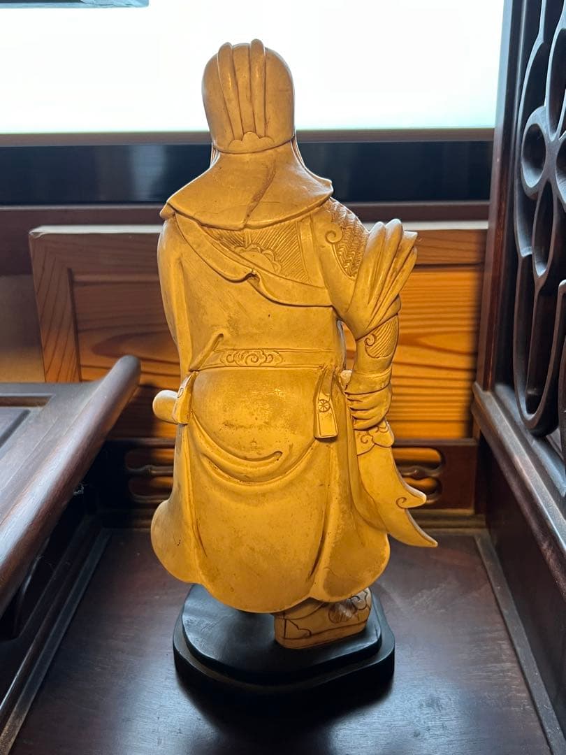 武将像 彫刻 伝統的　骨董品