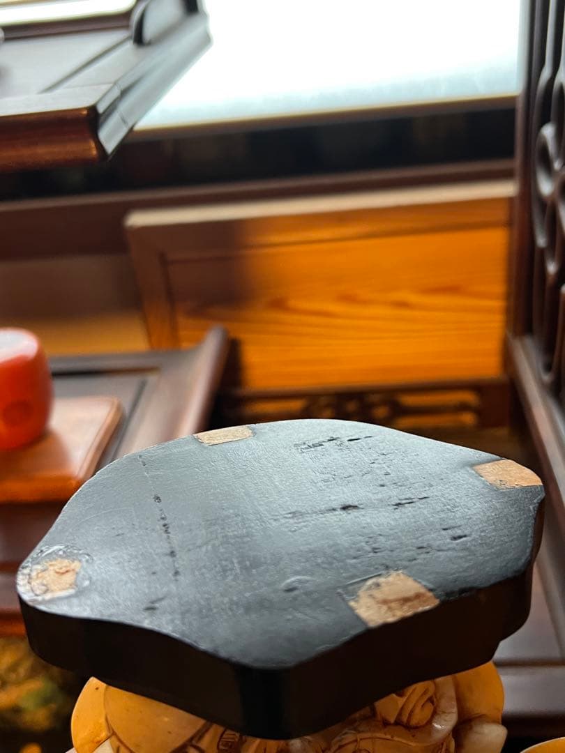 武将像 彫刻 伝統的　骨董品