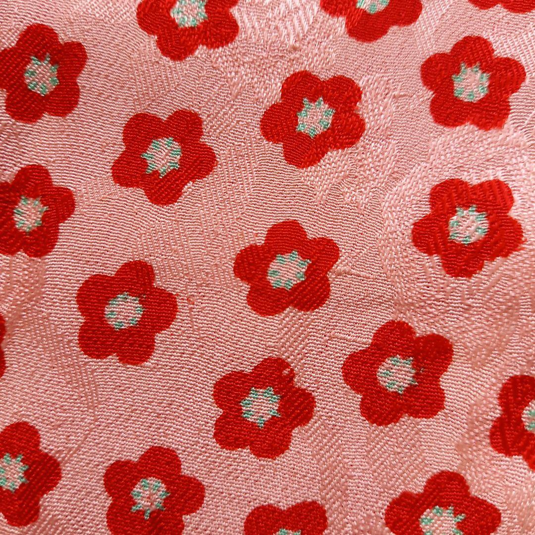 市松人形　長襦袢　正絹　ピンク色　縮緬　ドール　大きな子　小花