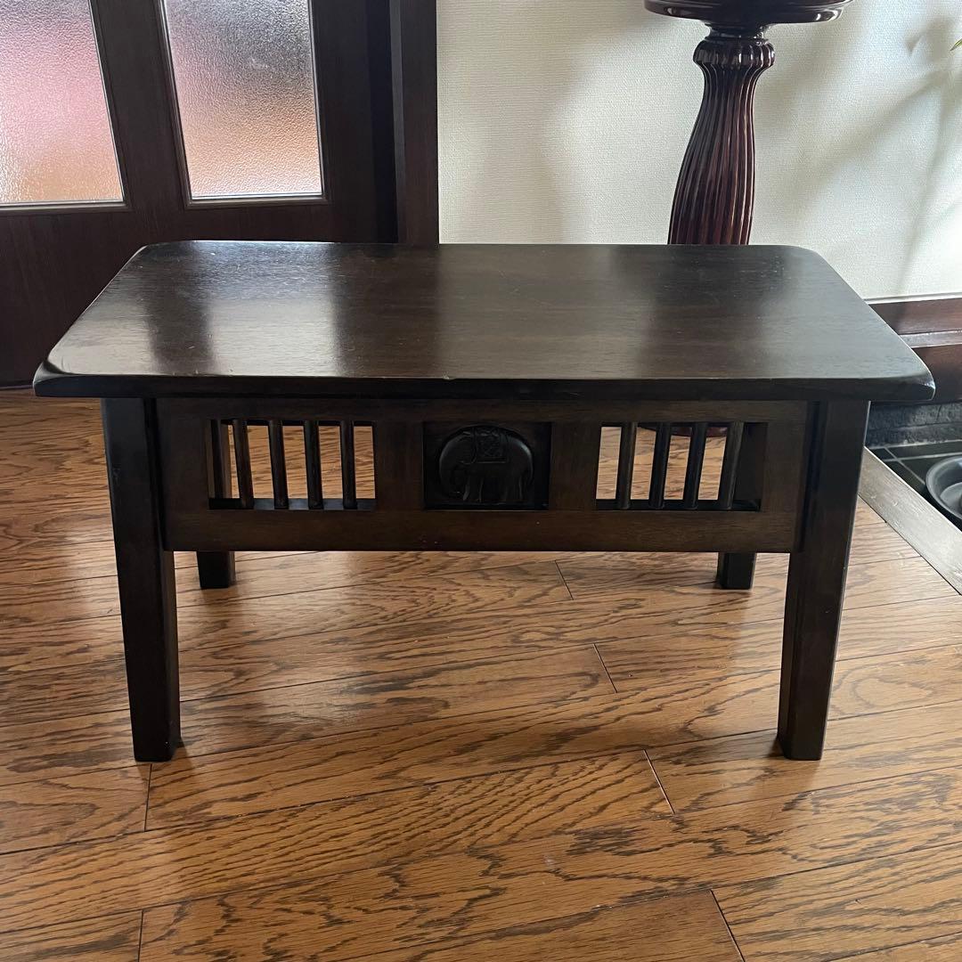 アジアンベンチ　椅子　ゾウ　彫刻　チェアー