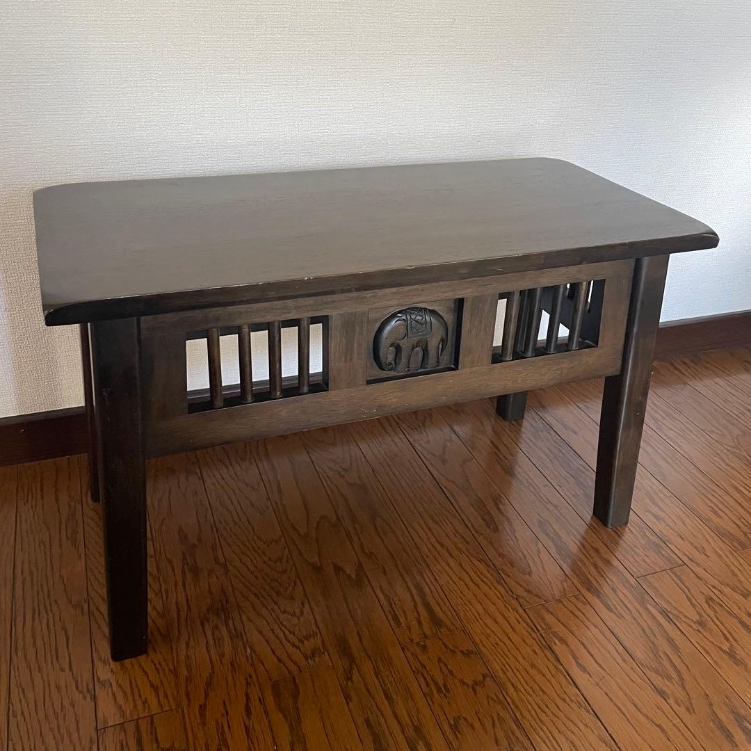 アジアンベンチ　椅子　ゾウ　彫刻　チェアー