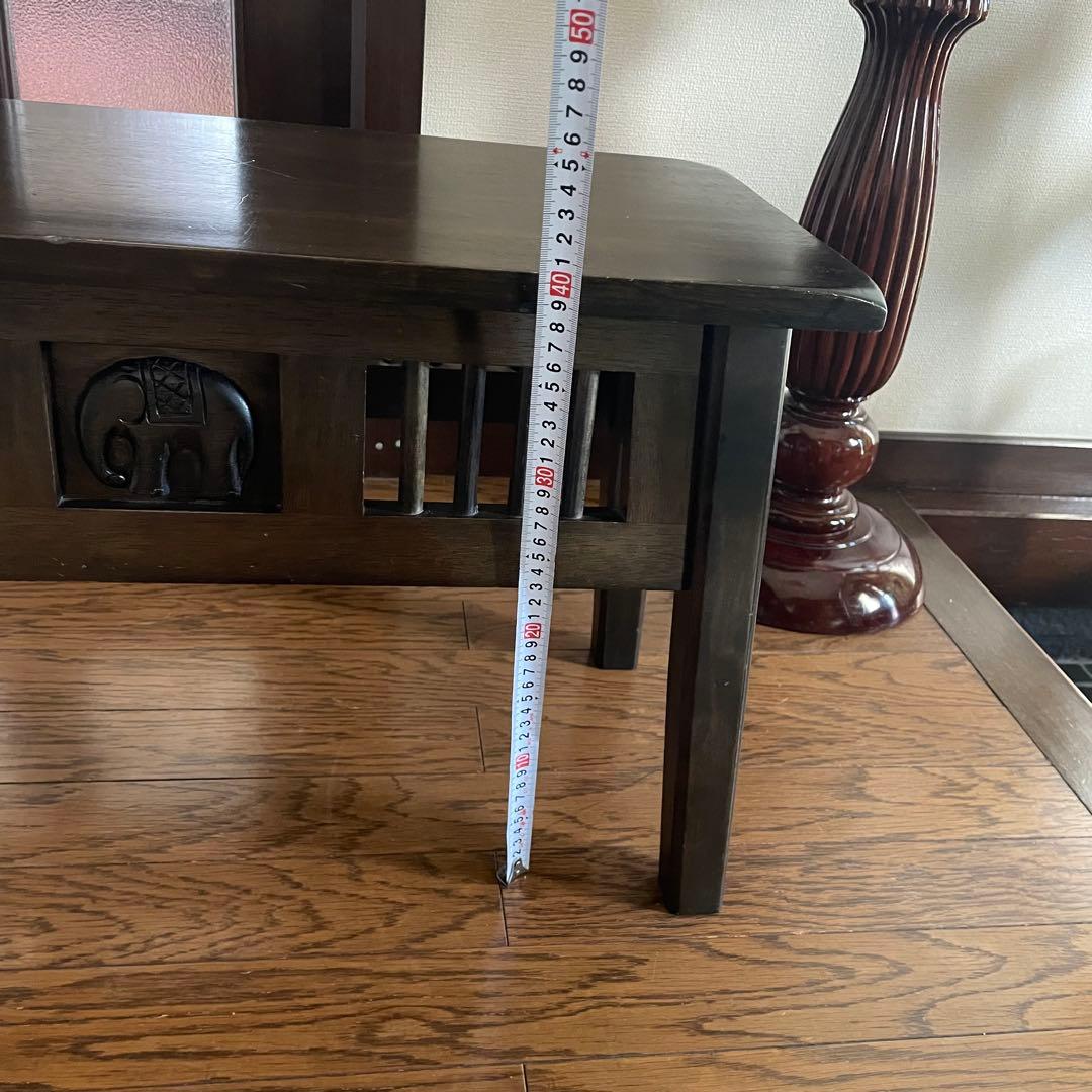 アジアンベンチ　椅子　ゾウ　彫刻　チェアー