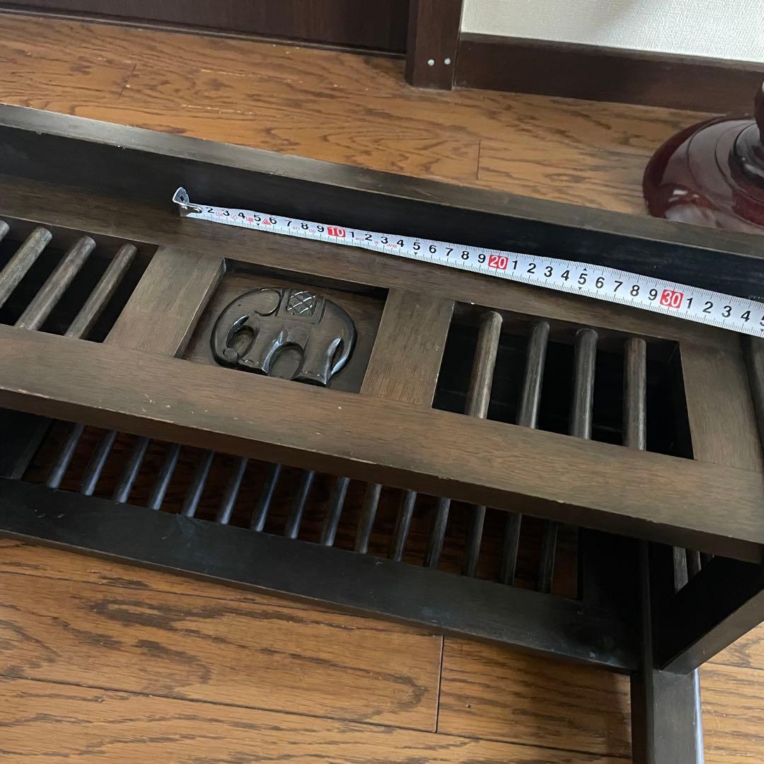 アジアンベンチ　椅子　ゾウ　彫刻　チェアー