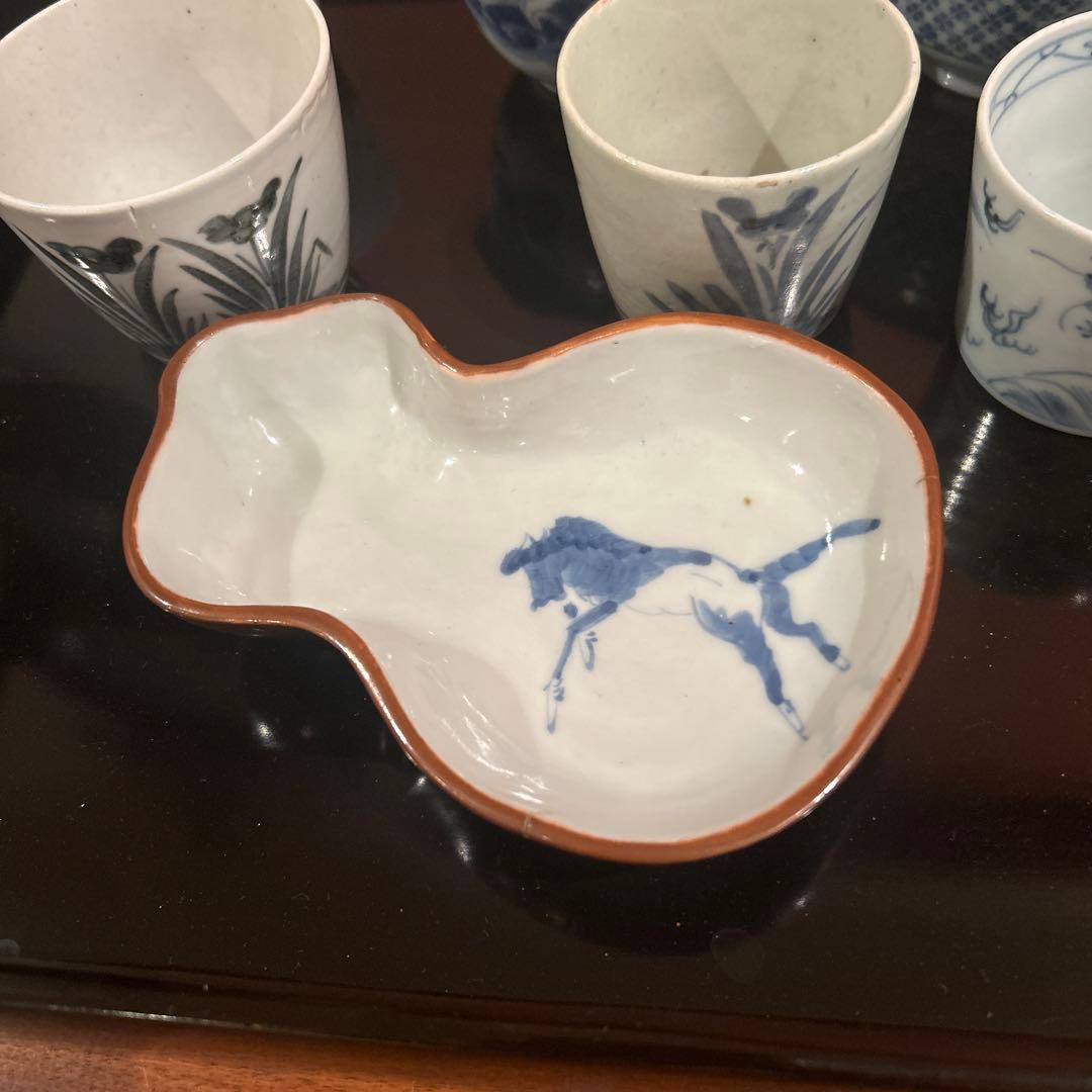 古伊万里　瓢箪型　馬絵図　江戸中期