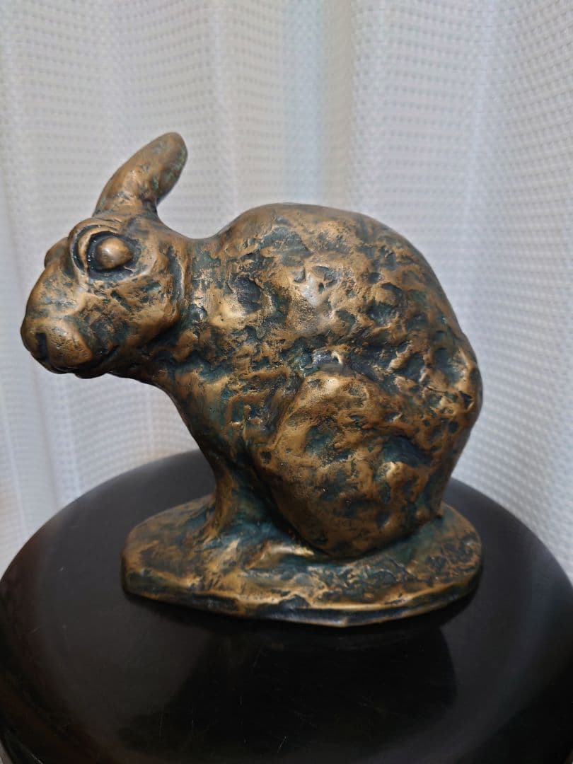 【貴重レア品】北村西望　兎（うさぎ）　ブロンズ像　爽風　アンティーク　オブジェ