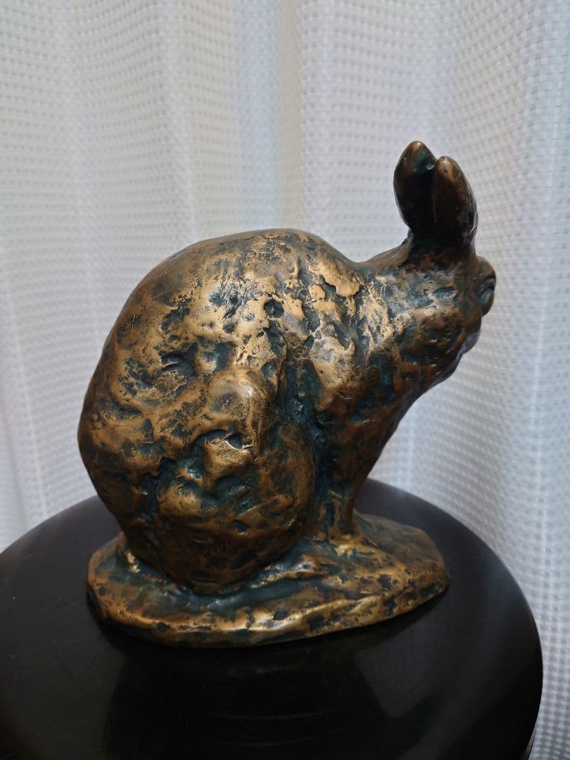 【貴重レア品】北村西望　兎（うさぎ）　ブロンズ像　爽風　アンティーク　オブジェ