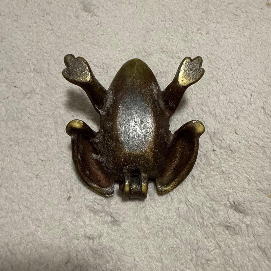 アンティーク　ブロンズカエル型 お香立て
