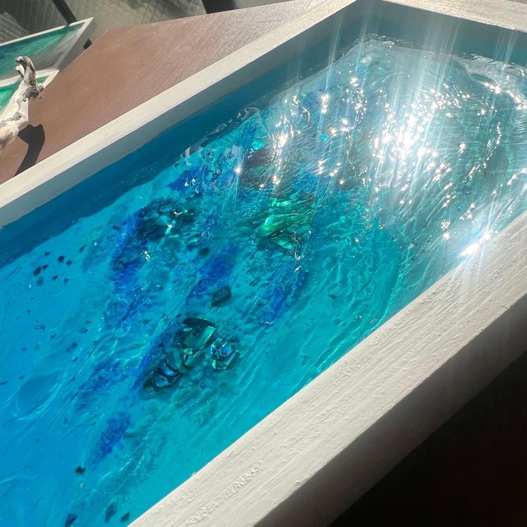 【レジンアート】波紋アート／さざなみクリスタル／A5パネル／壁掛け可能