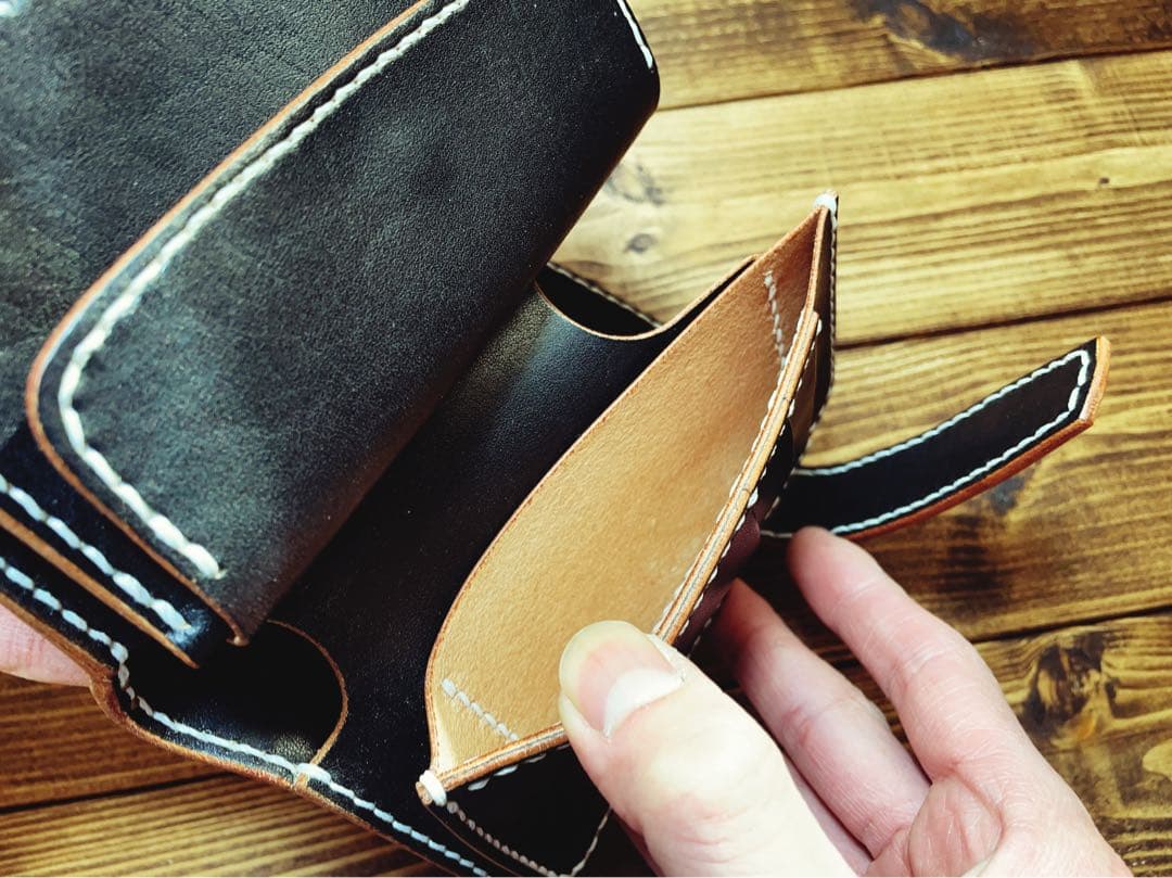 ミドルウォレット バイカーズウォレット 国産ヌメ革