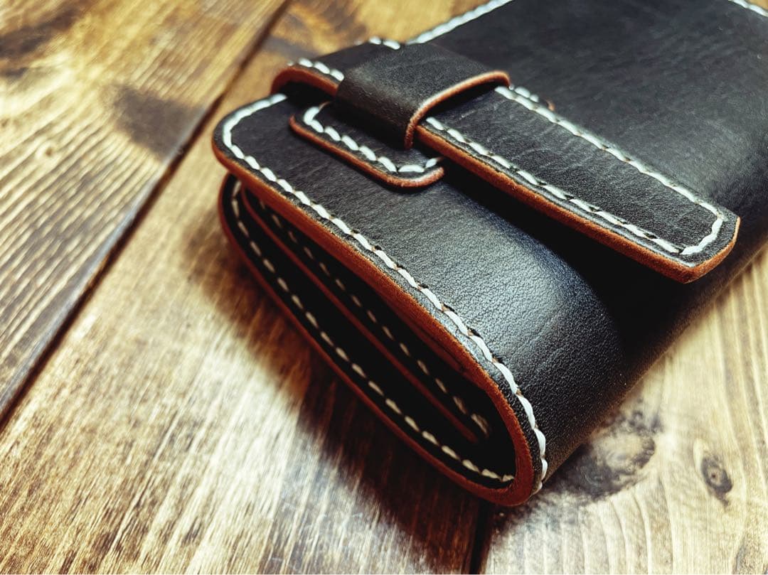 ミドルウォレット バイカーズウォレット 国産ヌメ革