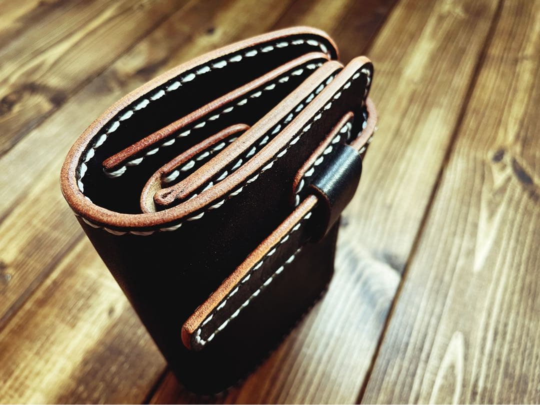 ミドルウォレット バイカーズウォレット 国産ヌメ革