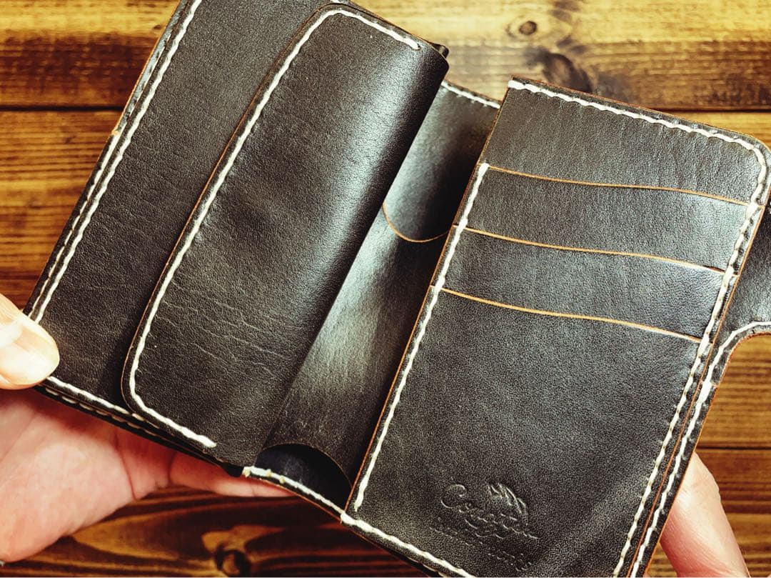 ミドルウォレット バイカーズウォレット 国産ヌメ革