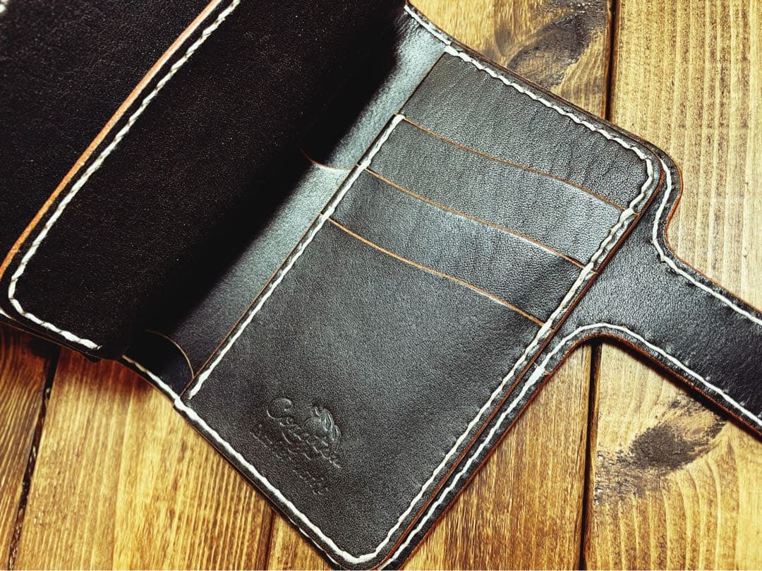 ミドルウォレット バイカーズウォレット 国産ヌメ革