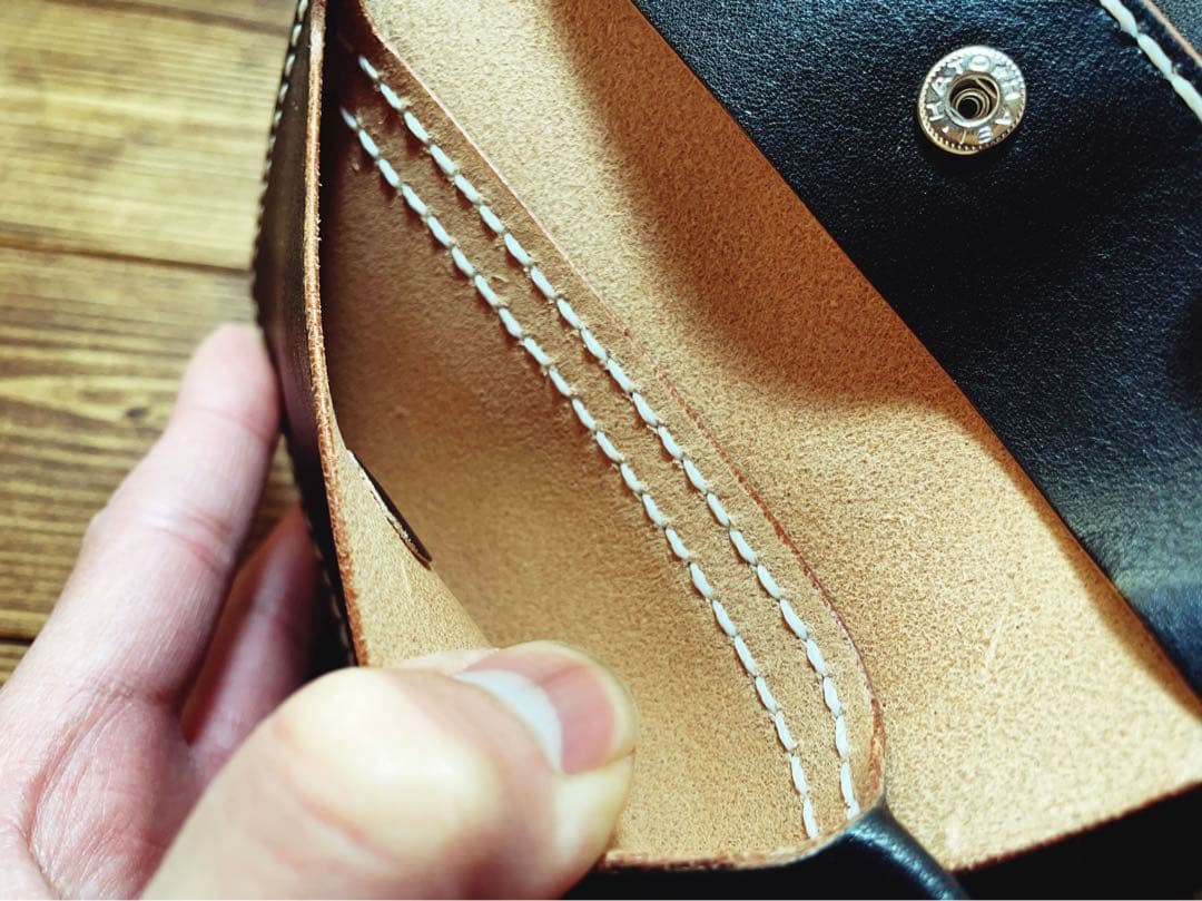 ミドルウォレット バイカーズウォレット 国産ヌメ革