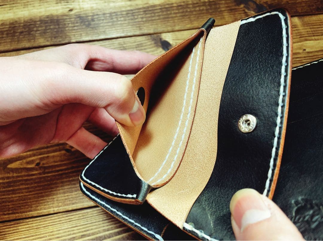 ミドルウォレット バイカーズウォレット 国産ヌメ革