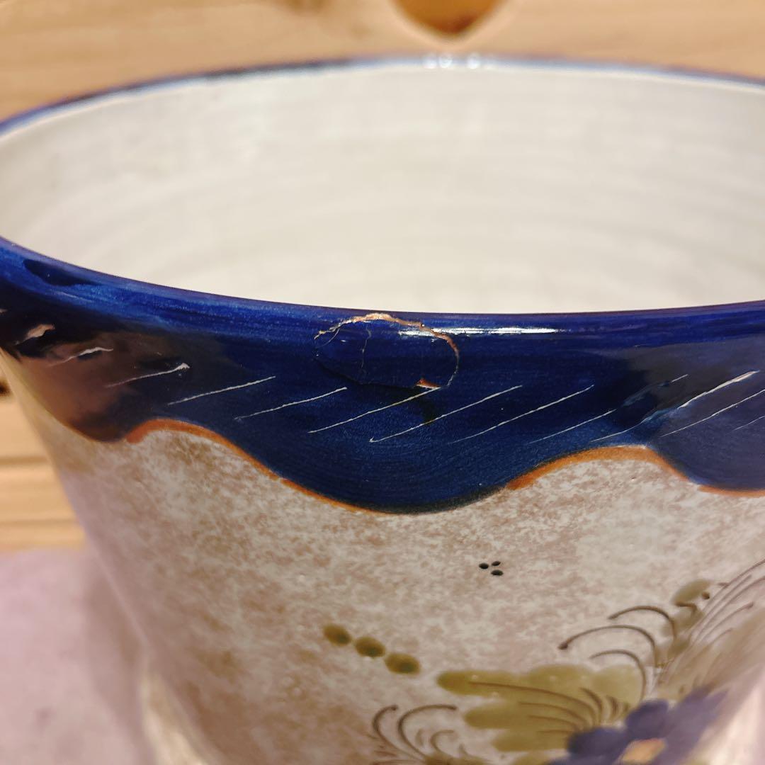 イタリア製　大きな陶器鉢カバー