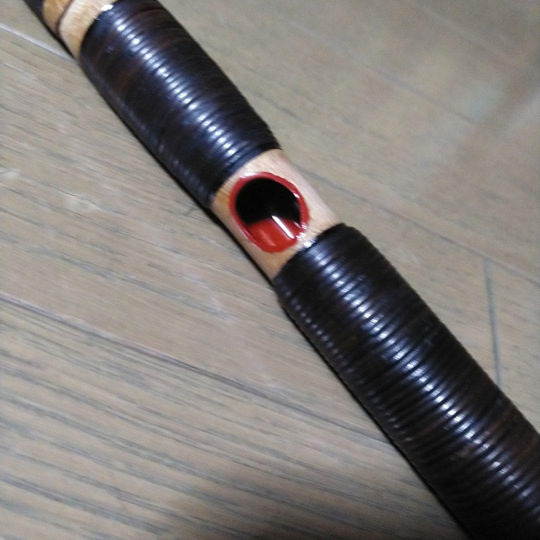 雅楽　龍笛　本管　煤竹　藤巻　(極太管)