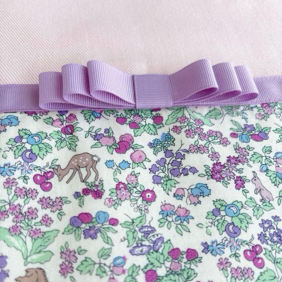 リバティ女の子入園入学セット/ベビーピンク×ナンシーアニマル・ラベンダーリボン)