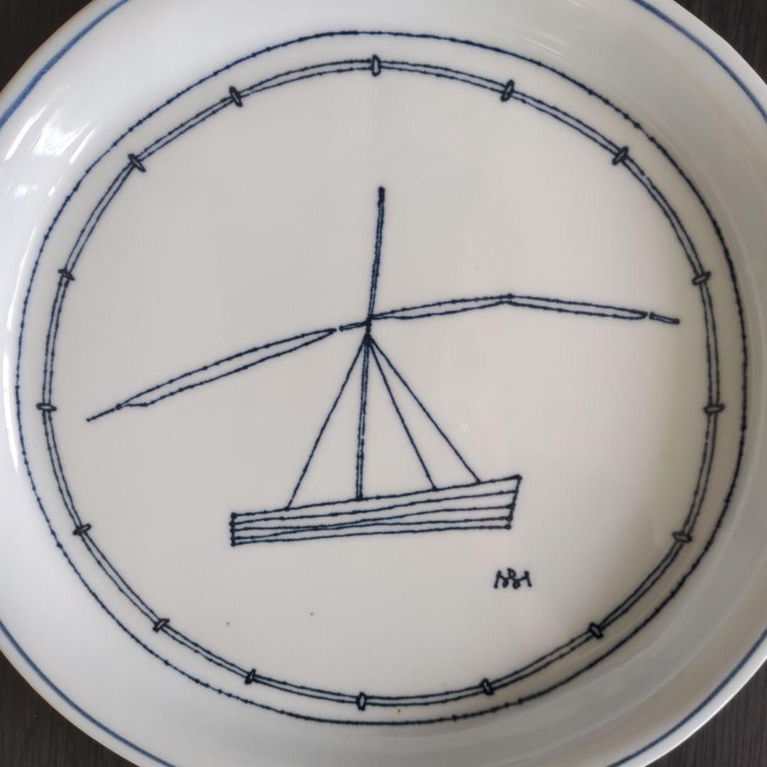 無汸庵　綿貫宏介　絵皿　24センチ　舟　船　ふね　フネ
