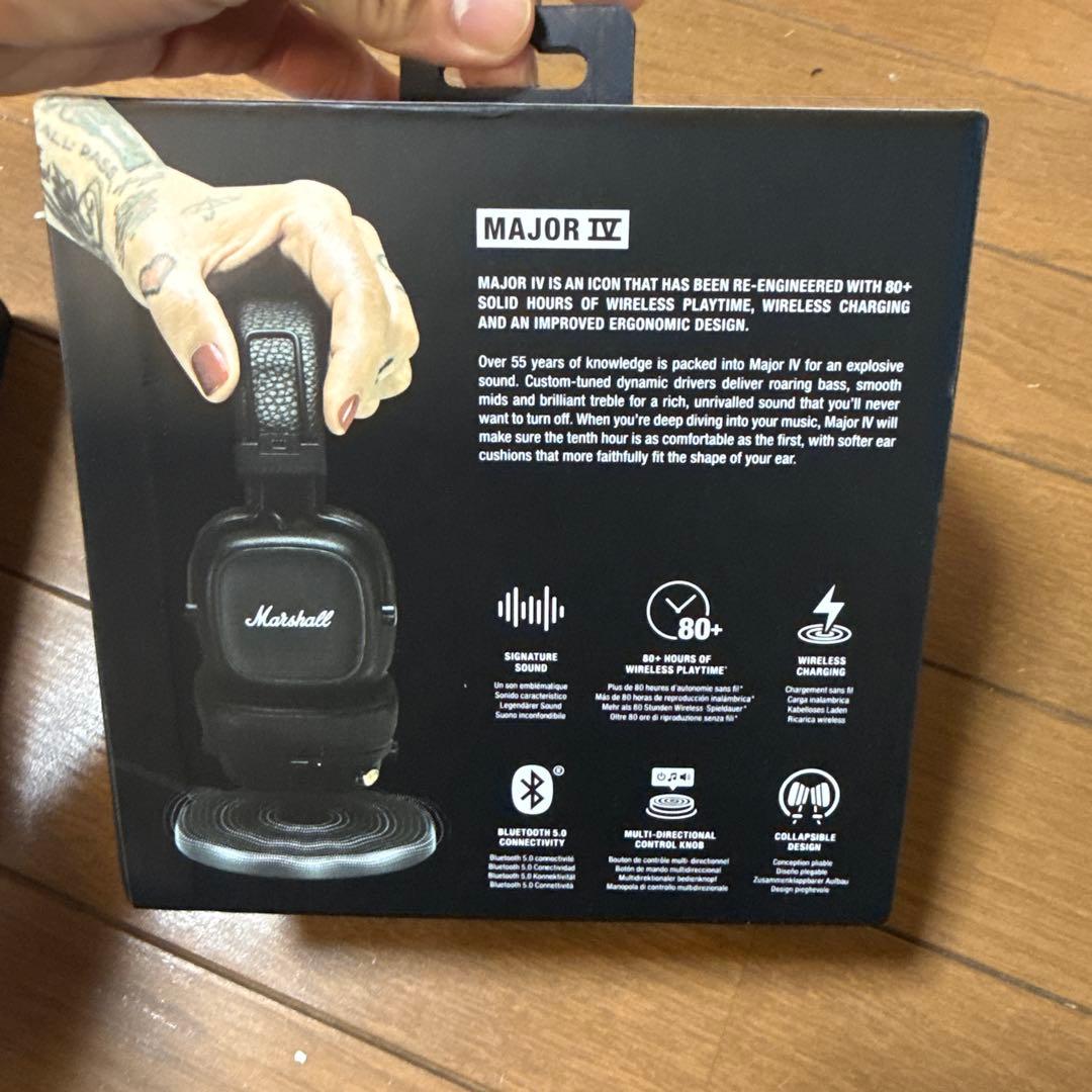 Marshall Major IV ブラック ワイヤレスヘッドフォン　新品