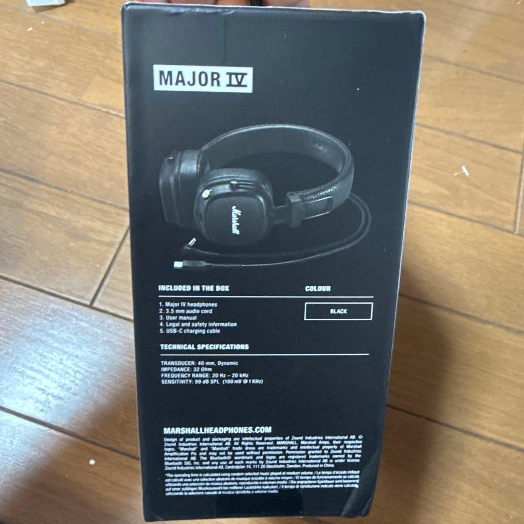 Marshall Major IV ブラック ワイヤレスヘッドフォン　新品