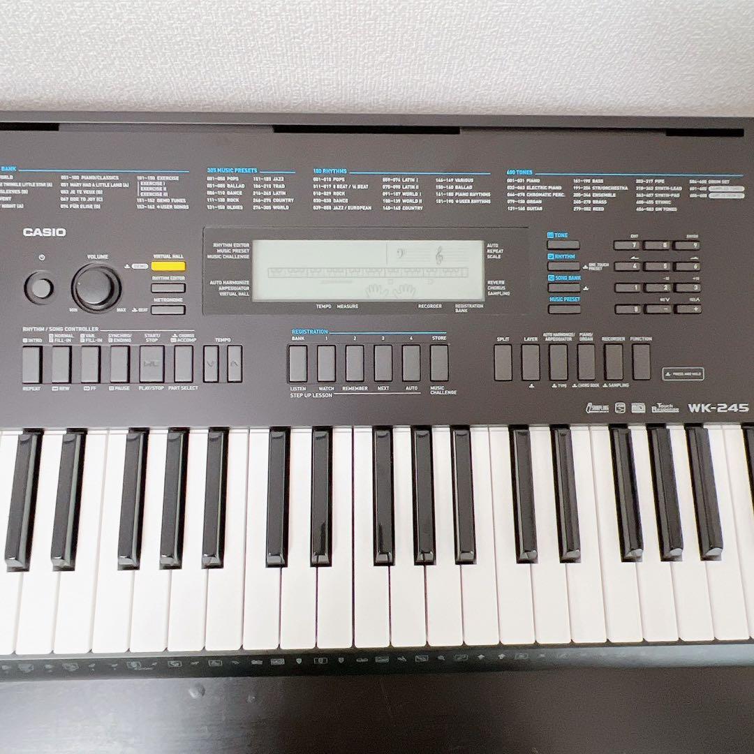 美品　CASIO 76鍵盤 電子キーボード WK-245 譜面表示 動作確認済