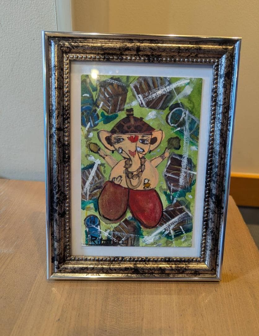 【1点もの】 ガネーシャアート 瓜阪律❤️ 原画　前に進む力 開運商売繁盛・浄化