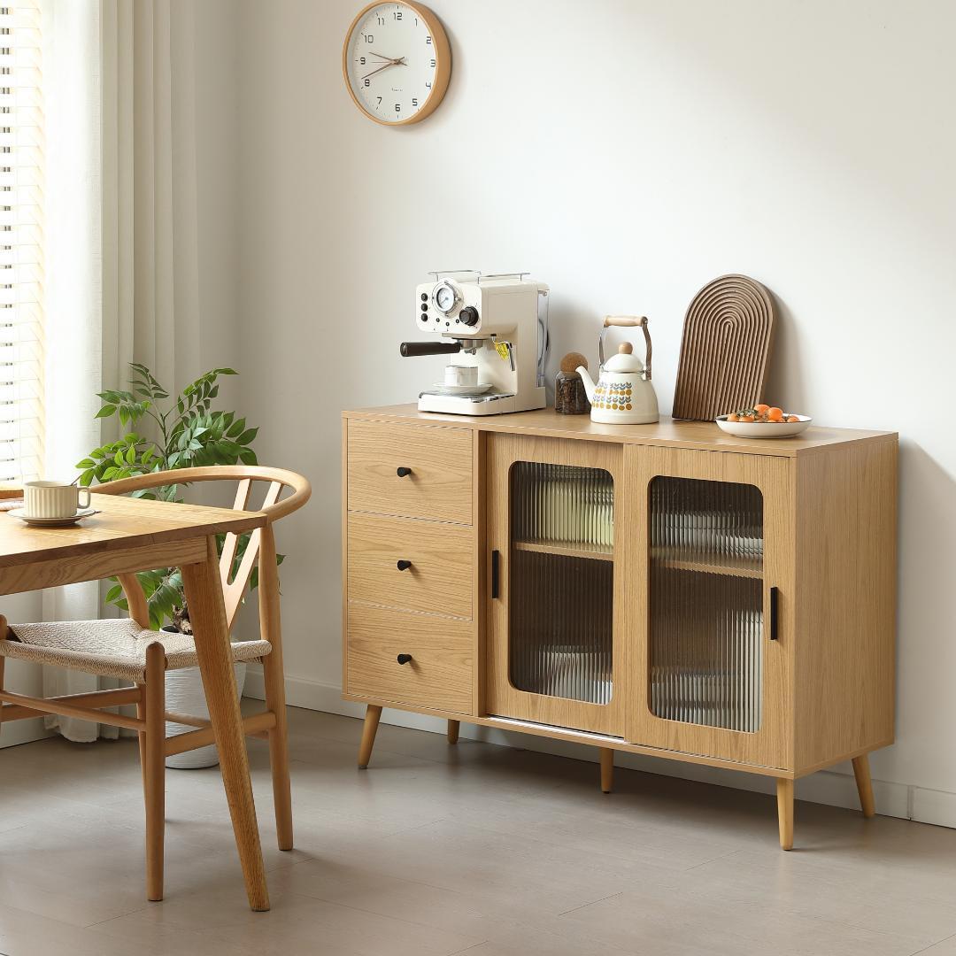 数量限定！キャビネット サイドボード整理タンス 北欧 おしゃれ　NATURAL