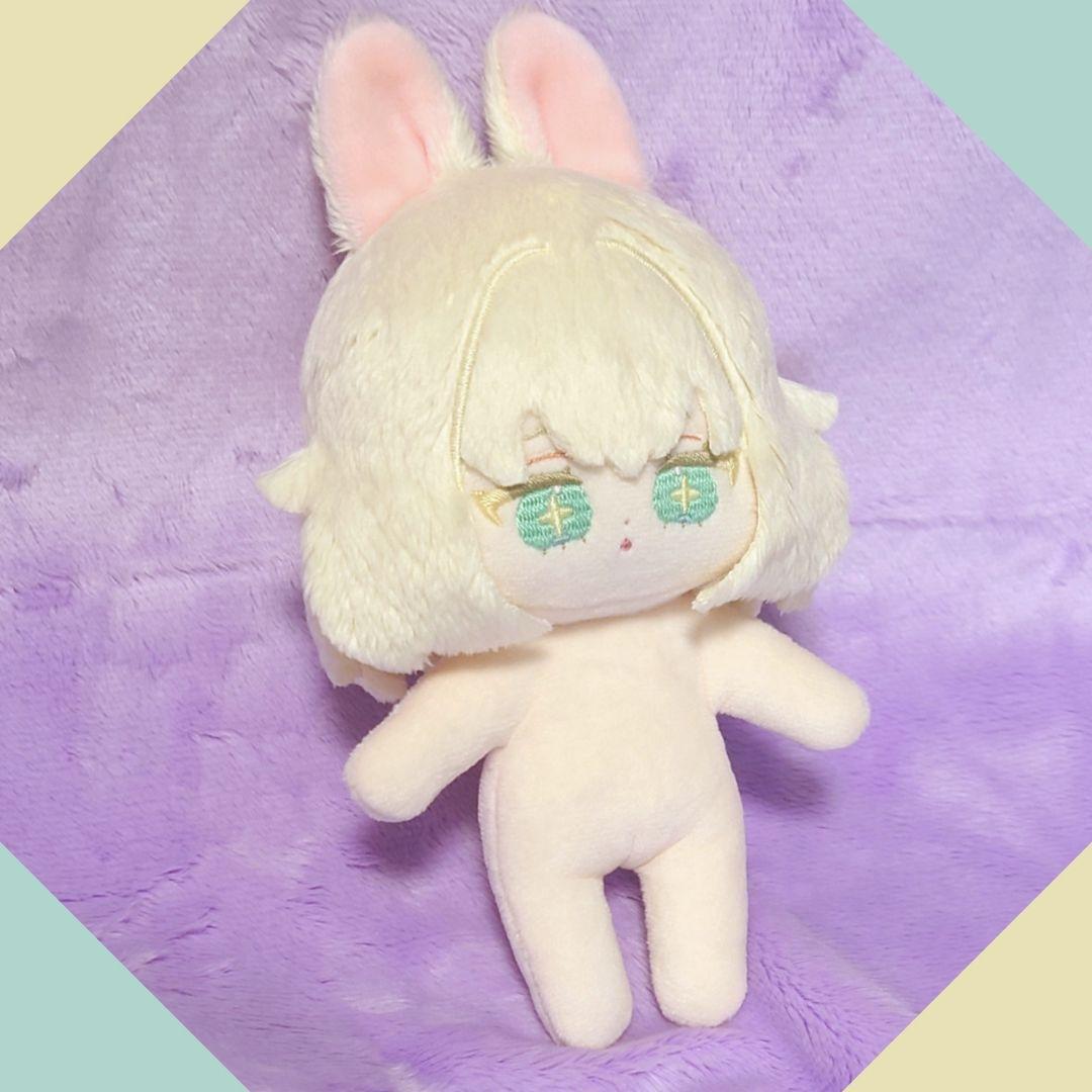 自作ぬいぐるみ 10cm 無属性 ハンドメイド うさ耳 ボブ【No.4】