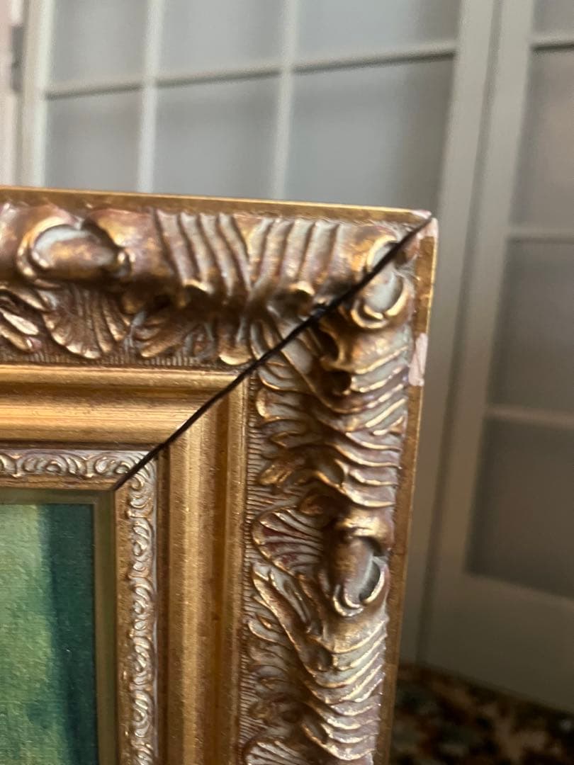 ルノワール 髪をとかす少女 高級複製画 アンティーク インテリア 額縁 置物