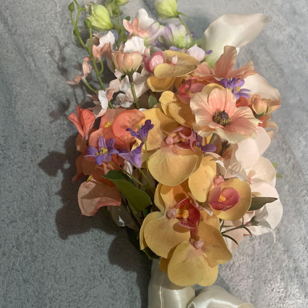 ウェディングブーケ　春夏　ウェディング　ブートニア付