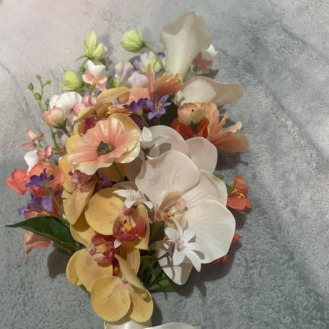 ウェディングブーケ　春夏　ウェディング　ブートニア付