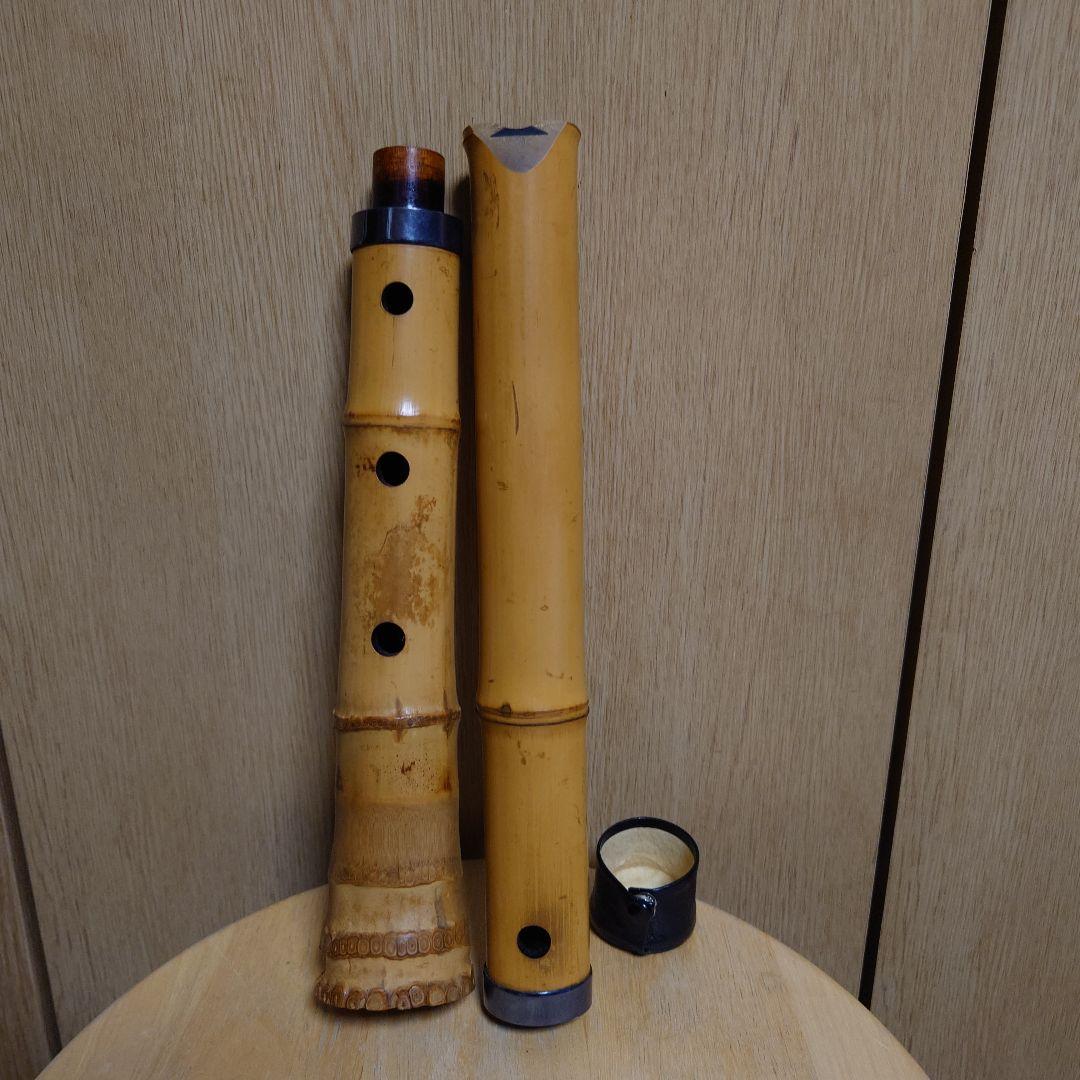 尺八 竹製 （1尺8寸 約54cm・中継ぎタイプ）専用ケース付き
